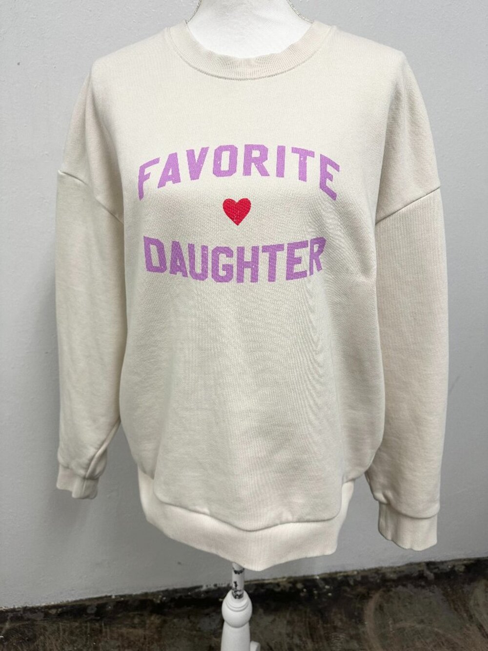 Favorite Daughter Cream Colored Cotton Crewneck Sweatshirt Size Medium